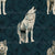 Boho Woodland Wolves on Navy Blue Image