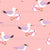 Seagulls and terns playing with beach balls - salmon and pink Image