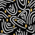 Abstract black and white  non directional pattern with golden elements Image