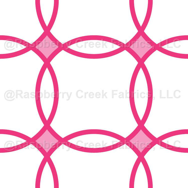 Neon Pink Interlocking Circles Raspberry Creek Fabrics