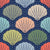 Textured Multicolored Rainbow Sea Shells and Navy Blue Scallops Dots Wallpaper Image
