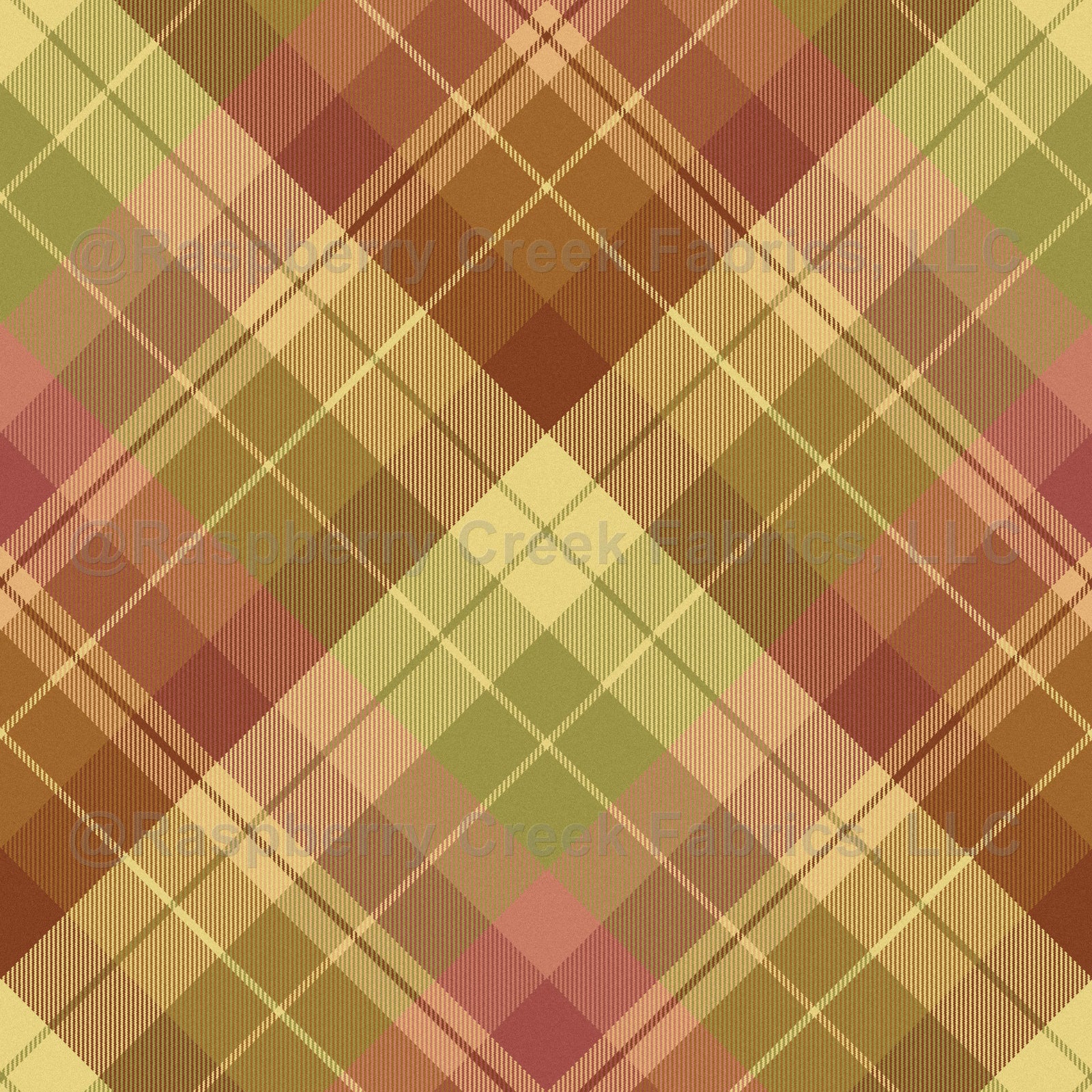 Diagonal Olive Rust Gold Plaid