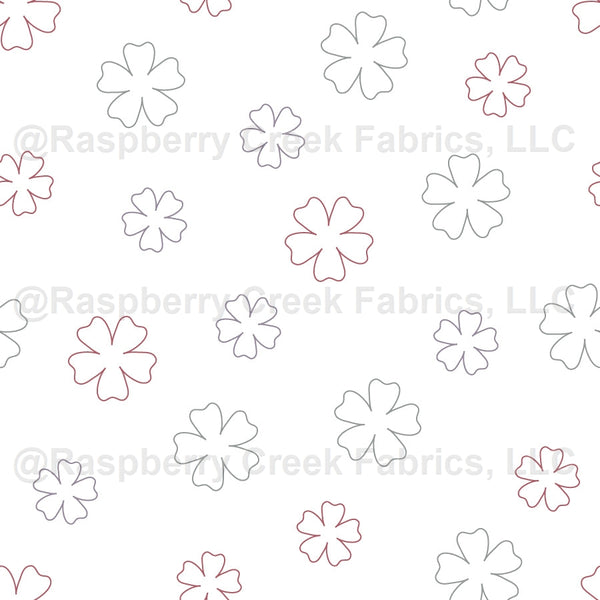 Flower Outlines On White Cherry Blossom Collection Raspberry Creek