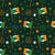 St Patricks Day Irish Flags and Clovers on Dark Emerald Image