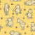 Classic Winnie the Pooh and Bees on Yellow Gold Honeycomb Image
