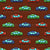 Colorful Toy Pixelated Video Game Cars on Brown Wallpaper Image