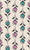 American Folksy Floral Pink & Turquoise Ditsy flowers alternating Stripes on Cream. Image