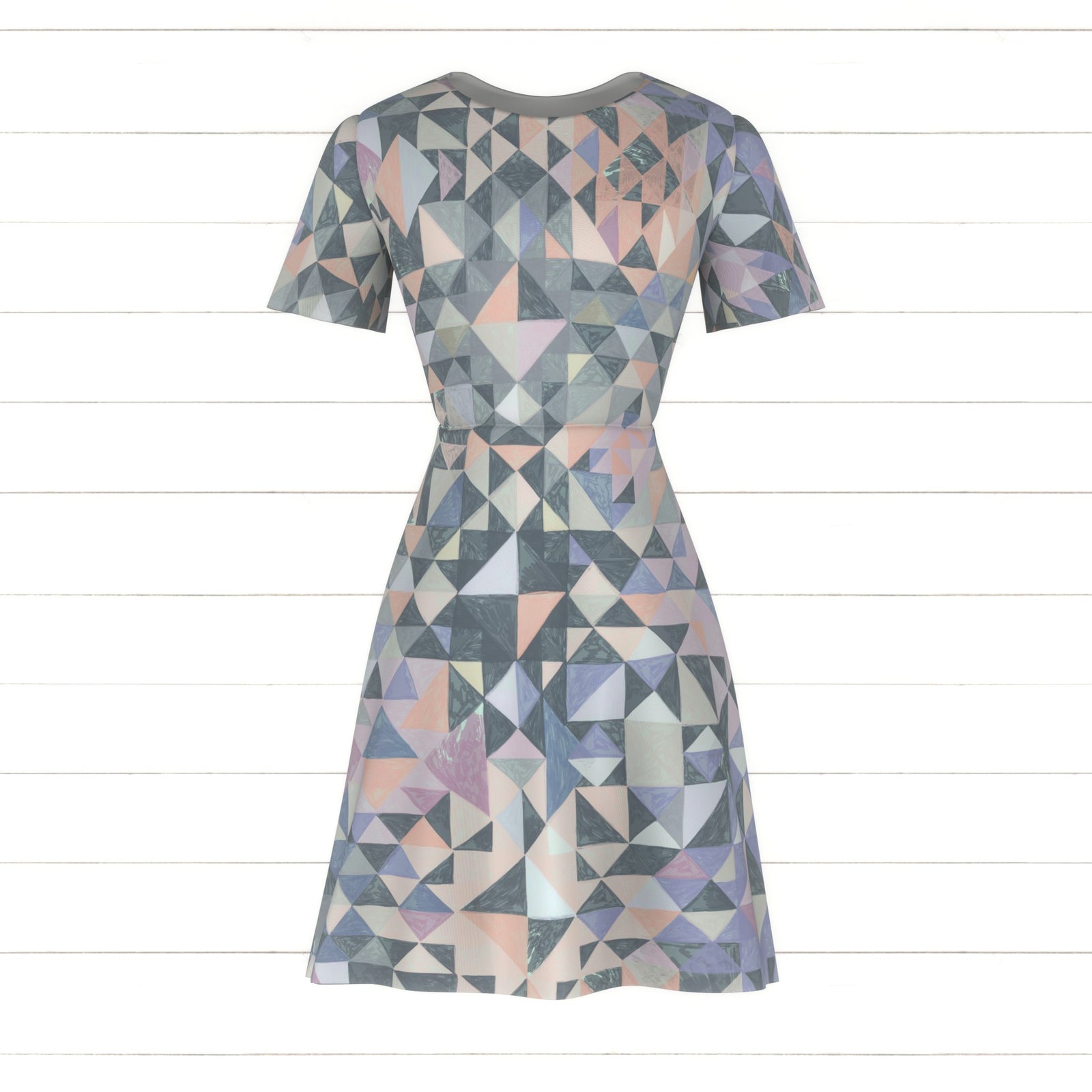 Abstract pastel crystalline checker Diamond facets hand drawn texture