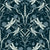 Art Nouveau Dragonfly Meadow Midnight Blue Botanical Floral Wallpaper Image