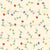 Field of delicate flowers - cottagecore style - red, blue, yellow, pink on a cream background Image