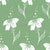 White Folk Flowers on Sage Green with Dots Wallpaper Image