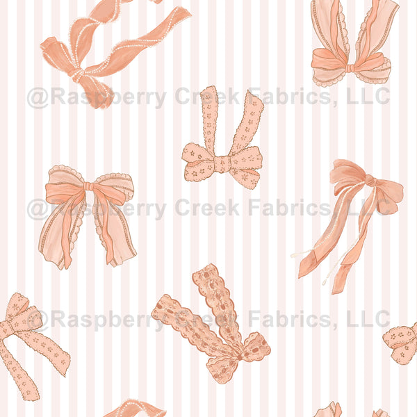 Preppy Coquette with pretty Pink Bows and Stripes in multi direction ...