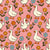 Goose Meadow Floral White Geese and Flowers on Pink Image