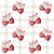 Heart-Shaped Cherries with Pink Bows on Cream Plaid – Cherry on Top Collection Image