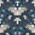 Mystic Moth & Mushroom Garden in Teal Blue Woodland Image