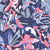 Blue and pink maximalist leaves shapes - overlapping tropical leaves - lush jungle of cut out leaves Image