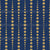 VERTICAL DOTTED STRIPES WITH OP ART EFFECT in gold on navy blue. Bold modern Polka Dots as repeating circle motif with varied scale create a bold graphic look. Ideal for apparel, upholstery, gift wrap, interiors, sewing, and surface design projects. Image