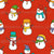 Colorful Snowmen on Retro Red Image