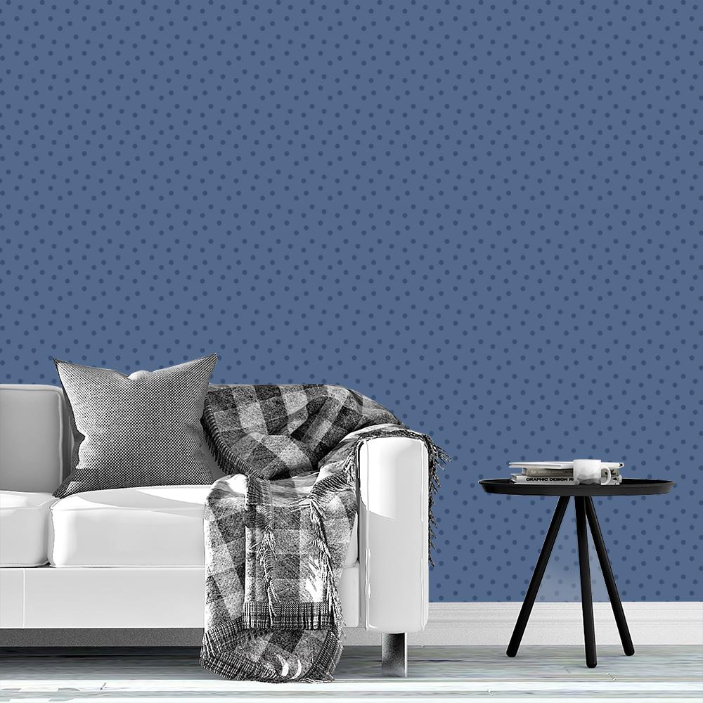 Modern Polka Dots 2 on Gray-Blue
