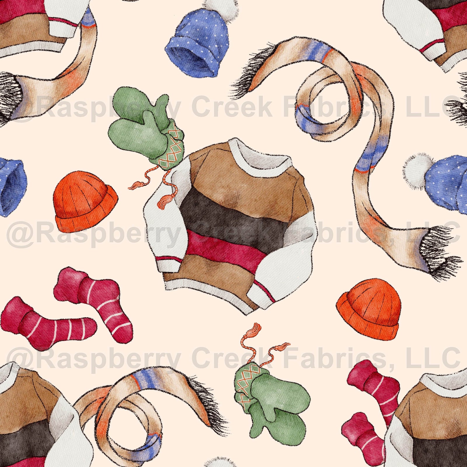 Knitting Joy (Linen) – Watercolor Pattern