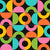 Retro Rainbow Colorful Bauhaus Arches and Black Multicolored Preppy Wallpaper Image