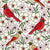 Red Cardinal Birds Floral Image