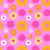 Barbiecore Sunflowers Hot Pink on Candy Pink with Orange Yellow White Image