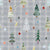 Christmas Day - Chtistmas trees and ornaments over a grey gingham Image