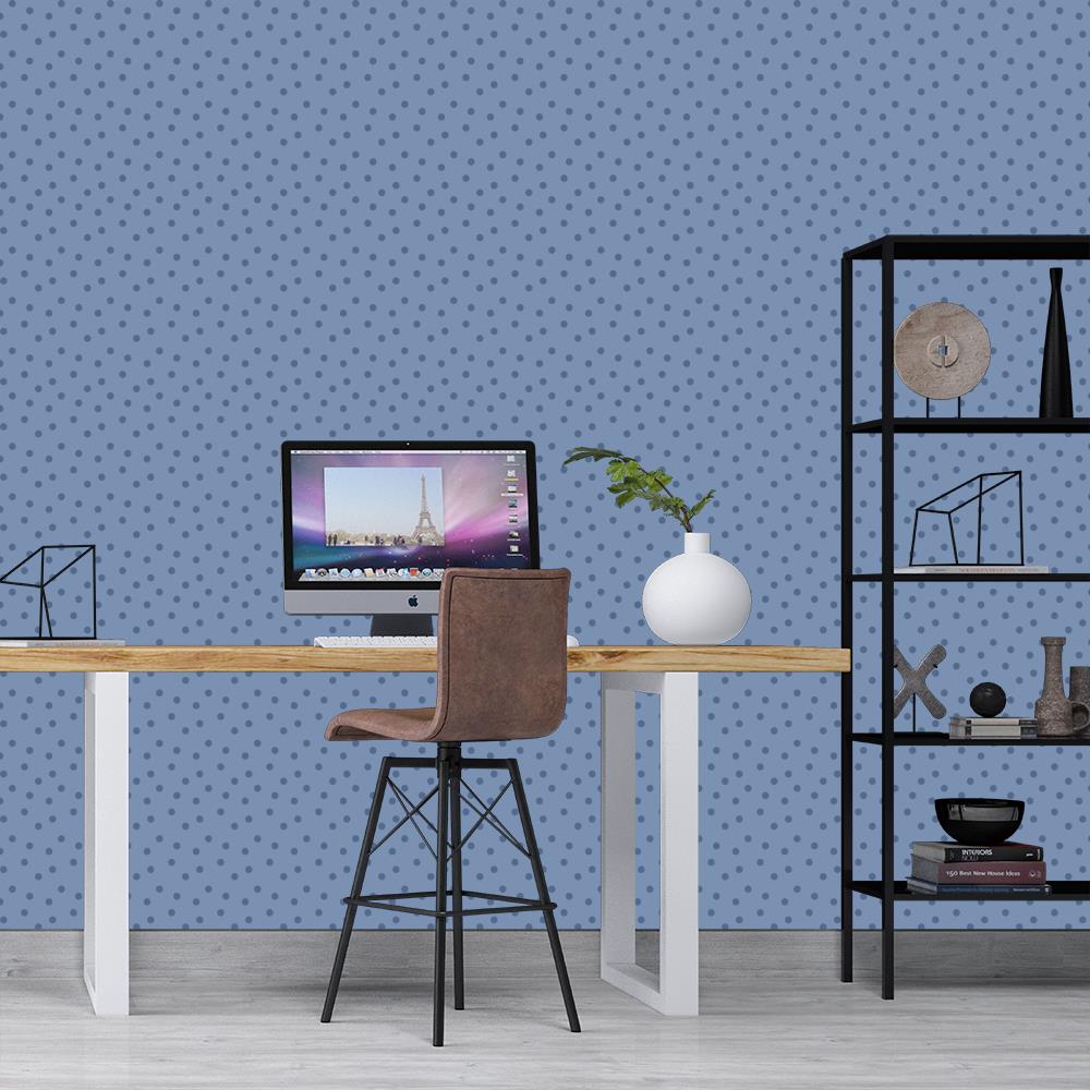 Modern Polka Dots 2 on Blue