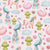 Enchanted palace garden for kids who dream of magical things. Unicorns, swans, clouds, enchanted frogs that need to be kissed, peacocks and flowers watercolor design. Pastel colors on a light pink background Image