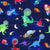 Dinosaurs In Space Astronauts On Blue Image