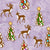 Gingerbread Christmas Trees Deer Ditsy Frosted Plum Image