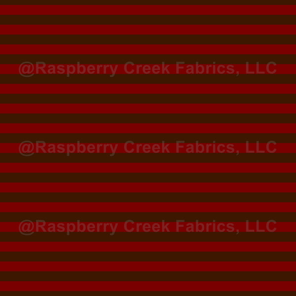 Cherry Red & Mahogany Horizontal Stripes - Raspberry Creek Fabrics