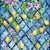 Trellis Lemons Flowers in Santorini Blue Image