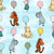 Classic Winnie the Pooh and Friends Floating Balloons Sky Blue Image