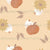 Sunflower and pumpkin ghosts (on light yellow) - Sweet little halloween ghosts hiding behind pumpkins and sunflowers with leaves (part of the “hide and ghoul seek” collection) Image