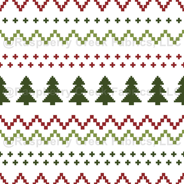 Fair Isle Red Christmas Motif Pattern Crew Neck Mini Fitted Sweater Dress