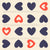 Bright Red Navy Hearts and Cream Fun Valentines Day Geometric Love Image