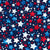 Patriotic Red White Blue Exploding Stars Image