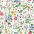 Wild flower meadow multicolor on off-white Image