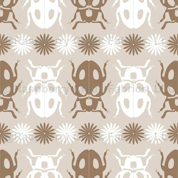 Birch Cottage Core Insects with Flowers - Raspberry Creek Fabrics