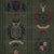 country club crests on tweed look, Hunter green tweed with crests, hunt club aristocracy on tweed, warm green texture, clubhouse walls, boys room walls, cabincore Image