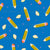 Bright Yellow and Red Pencils Shavings Stationery Triangles Bold Blue Image