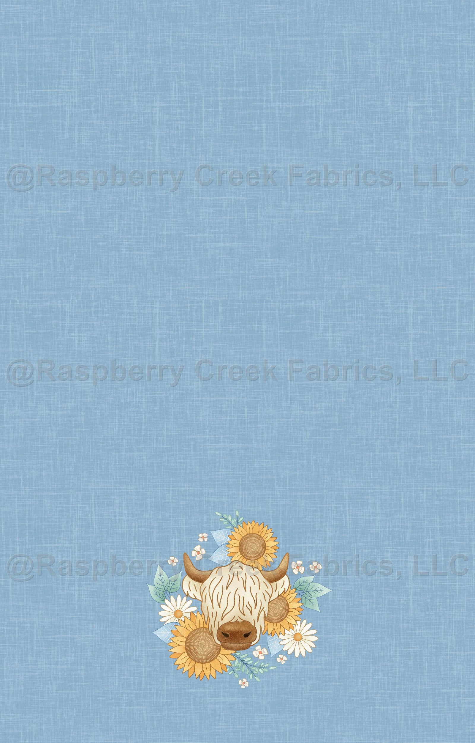 Highland Summer Tea Towel Panel- Cow