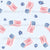 Watercolor, daisies, red, white, light blue, navy, American flag, tossed, USA, 4th of July, girls, women, kids, bloom in the USA, summer Image