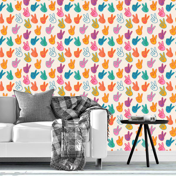 Rainbow Colored Peace Hand Sign - Raspberry Creek Fabrics