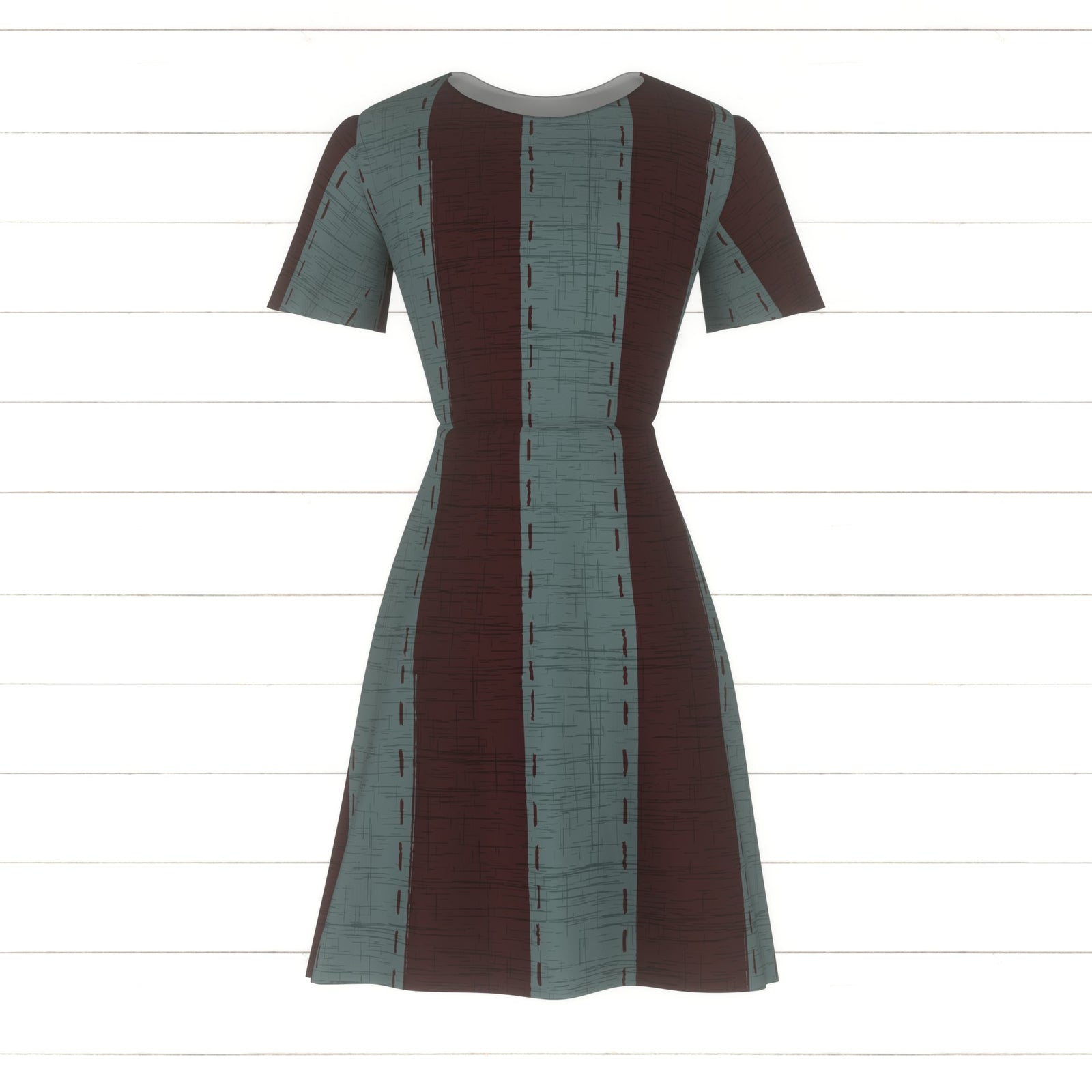 Dashes and Stripes Light Blue and Burgundy Red- JID Modern Traditional Collection