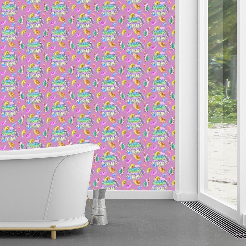 Snail Birthday Party Wallpaper on Pink