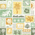 Beachy Boho Collage Coastal Grid in Green Ochre Image