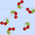 Vintage Cherries on Light Blue Image
